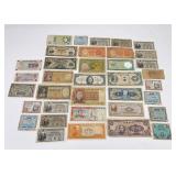 Grouping of Foreign Bank Notes Currency Money