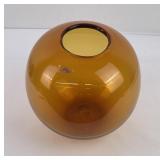 Blenko Glass Amber Ball Vase