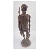 Carved Wood African Warrior Statue