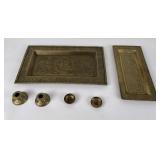 Antique Chinese Brass Desk Set
