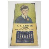 1948 Morro Bay California Abalone Carver Calendar