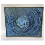 Mid Century Modern Abstract Oil on Board Painting