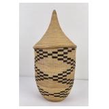 Tutsi Rwanda Africa Lidded Basket Large