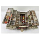 Vintage Fishing Tackle Box and Contents