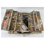 Vintage Fishing Tackle Box and Contents
