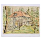 Watercolor Painting of Home 1949