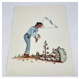 ED Scott Navajo Indian Chopping Wood Print