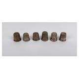 Lot of 6 Sterling Silver Thimbles