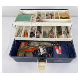 Large Collection Vintage Fishing Lures Tackle Box