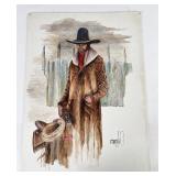 Martin Cowboy Painting on Board