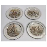 Lot of 4 CM Charles Russell Plates Reed Barton