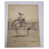 Shorty Shope Cowboy Artist Pencil Drawing