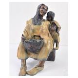 J.R. Eason Montana Indian Woman Bronze