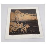 John Clarke Glacier Park Montana Linocut Print