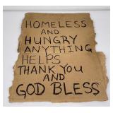 Urban Street Art Homeless Bum Sign Montana