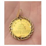 1/4 oz Gold Chinese Panda Necklace Pendant