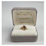 10k Yellow Gold Black Hills Garnet Ring