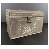 19th Century Tole Painted Tin Document Box