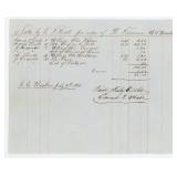1860 Watson Freeman Ship Supplies Bill of Sale