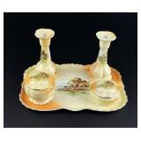 Victoria China Rustic Scenes Dressing Table Set