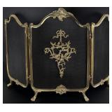 French Louis XVI Style Brass Fireplace Screen