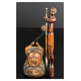 Meiji Period Japanese Wooden Tobacco Smoking Set