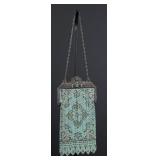Art Deco Floral Mandalian Enamel Mesh Purse