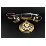 Brass Automatic Electric Monophone Rotary Phone