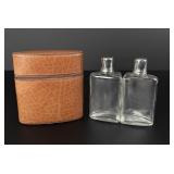 Italian Leather Glass Flasks and Case