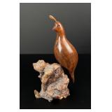 Bruce Stamp Walnut Carved Quail