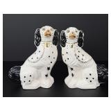 Pair of English Black & White Staffordshire Dogs