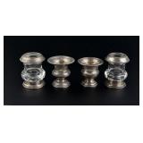 Sterling Silver and Glass Toothpick Holders