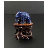 Chinese Lapis Lazuli Carved Elephant
