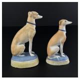 English Staffordshire Bisque Whippet Dogs