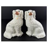 Pair of English White Staffordshire Dogs