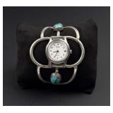 Navajo Sterling Silver Turquoise Watch Bracelet