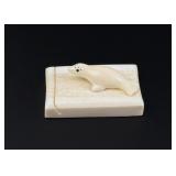 Alaskan Inuit Ivory Carved Seal Letter Stand