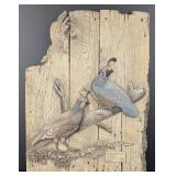George Turner California Quail Relief Sculpture