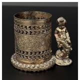 Silver Plate Putti Cherub Toothpick Holder