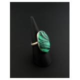 Taxco Mexico Sterling Malachite Ring