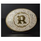 Crumrine Silver Plate Cowboy Belt Buckle