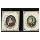 Georgian Ivory Framed European Miniature Portraits