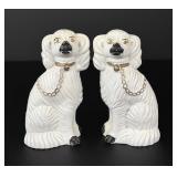 Pair of English White Staffordshire Dogs