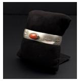 Navajo Sterling Silver Coral Bracelet