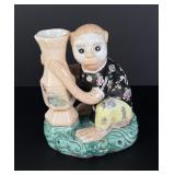 Chinese Porcelain Monkey Famille Rose Vase
