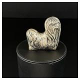 Tibetan Sterling Silver Lhasa Apso Dog Figurine
