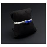 Will Denetdale Navajo Sterling Lapis Bracelet