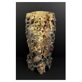 Antique Chinese Soapstone Vase Carving