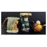 Collection of Chinese Monkey Pottery Items
