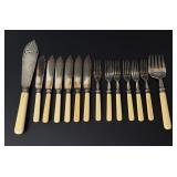 Edwardian Electro Plate Fish Serving Flatware